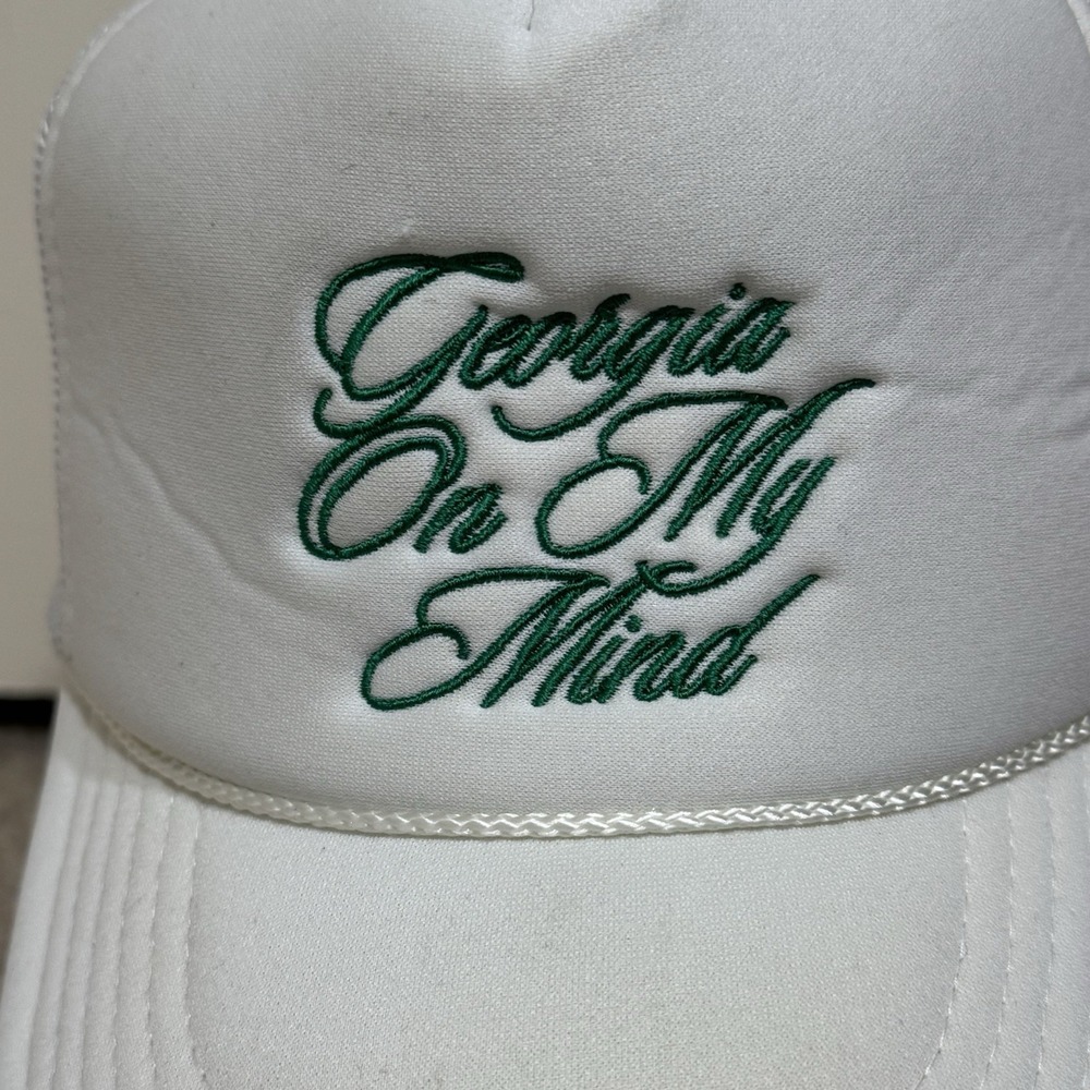 Georgia On My Mind Masters Men's Trucker White Hat Mesh Adjustable OSFA - Picture 4 of 11